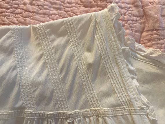 Antique Victorian White Cotton Nightgown - image 10