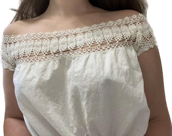 Antique Edwardian Corset Cover Camisole with Croc… - image 4