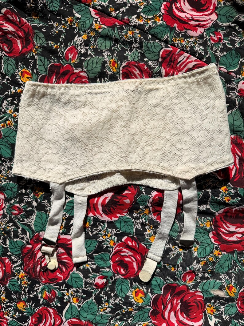 1950s White Satin Garter Belt By Kleinert s Vintage Boudoir 
