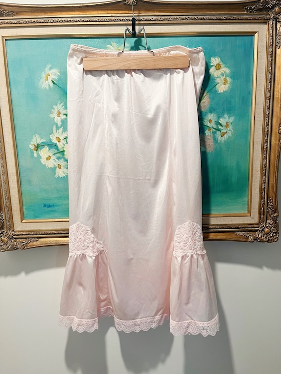 1980s Baby Pink Slip Skirt by Ashley Taylor