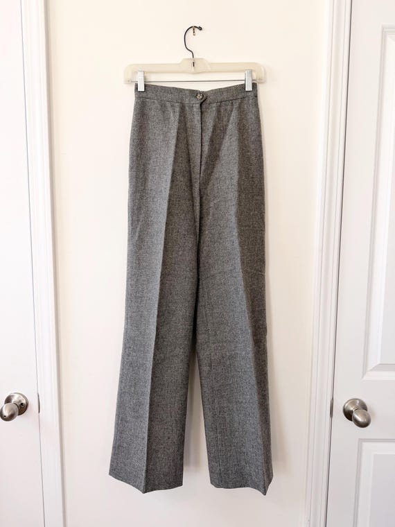 1970s Gray Textured Trousers by Fay’s Closet | Vintage 70s Pants