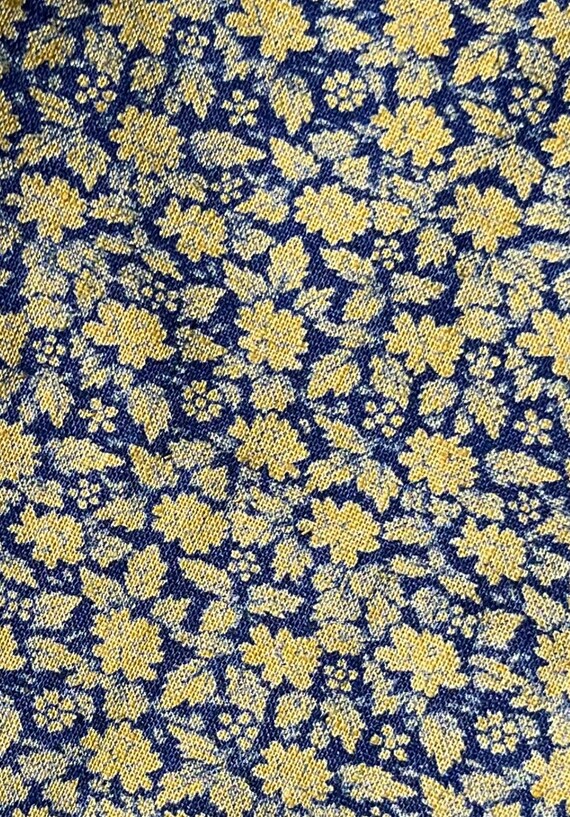 1960s Blue and Yellow Floral Mod Mini Skirt - image 4