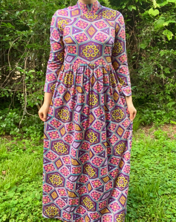 1970s Psychedelic Purple Maxi Dress by Joni for L… - image 6