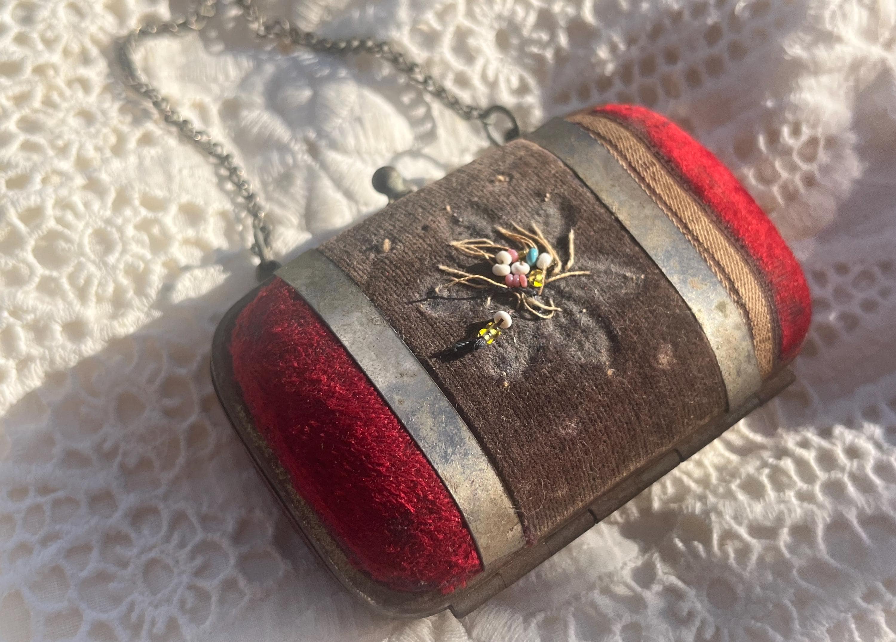 Antique Victorian Red Velvet Metal Box Accordion Coin Purse - Etsy