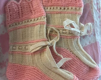アンティーク 1900年代 ピンク ハンドメイド ベビーブーツ - Etsy 日本