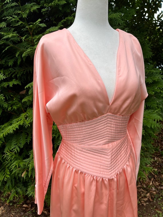 1970s Peachy Pink Hostess Dress | Deadstock Never Worn