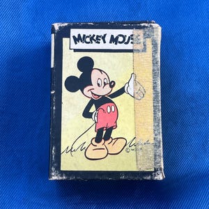 Minijuegos de cartas de Mickey Mouse de los años 40 / Juguetes infantiles de los años 40 / Russell Mfg. Company