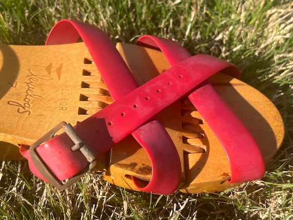 1950s Flexiclogs Sandals in Red | 50s Articulated… - image 4