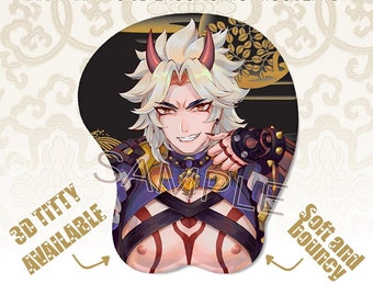 Arataki Itto Oppai Mousepad Ergonomic 3D Male Anime Genshin Impact