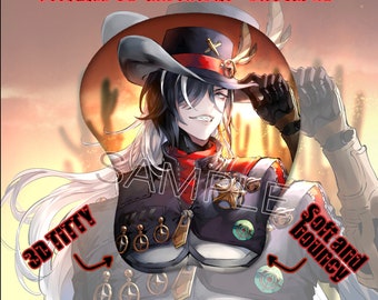 Boothill Ergonomic 3D man chest mousepad support pad Gaming pad Honkai Star Rail Fan art Fan Made merch Light Cone