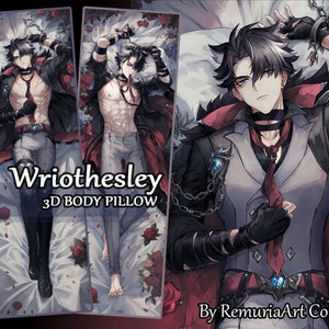 Wriothesley Body Pillow Genshin Impact Male Daki 2 Way Tricot 3D Chest Fan Made High Quality image 1