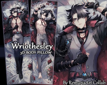 Wriothesley Body Pillow Genshin Impact Male Daki 2 Way Tricot 3D Chest Fan Made- High Quality