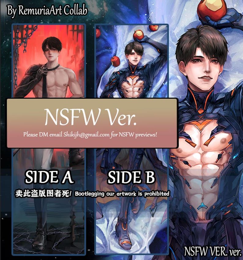 Caleb Body pillow Ultimate Weapon X-02 Dakimakura Love and Deep Space Fan art Fan made pillow case Legit Anime fan merch image 4