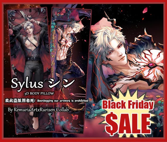 Sylus Body pillow Abysm Sovereign Dragon Sylus Dakimakura Love and Deep Space Fan art Fan made pillow case Legit Anime  fan merch