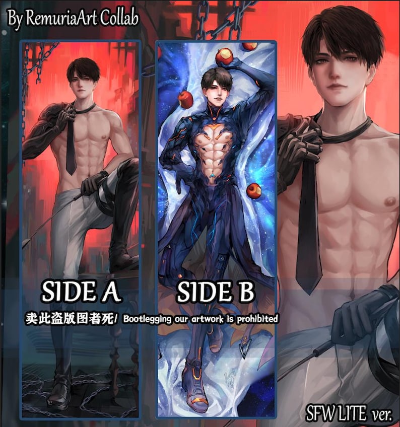 Caleb Body pillow Ultimate Weapon X-02 Dakimakura Love and Deep Space Fan art Fan made pillow case Legit Anime fan merch image 3