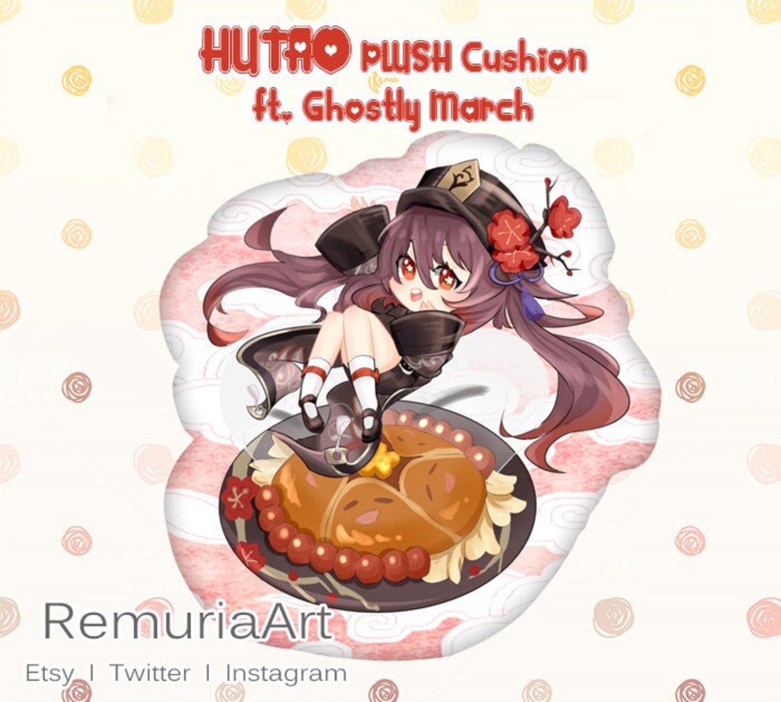 Hu Tao Specialty Dish Food Plush Pillow Cushion Genshin