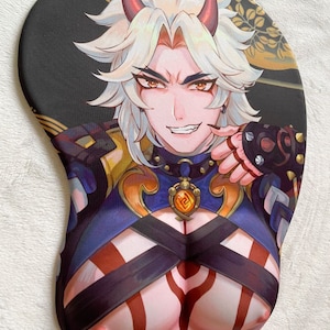 Arataki Itto Oppai Mousepad Ergonomic 3D Male Anime Genshin Impact image 6