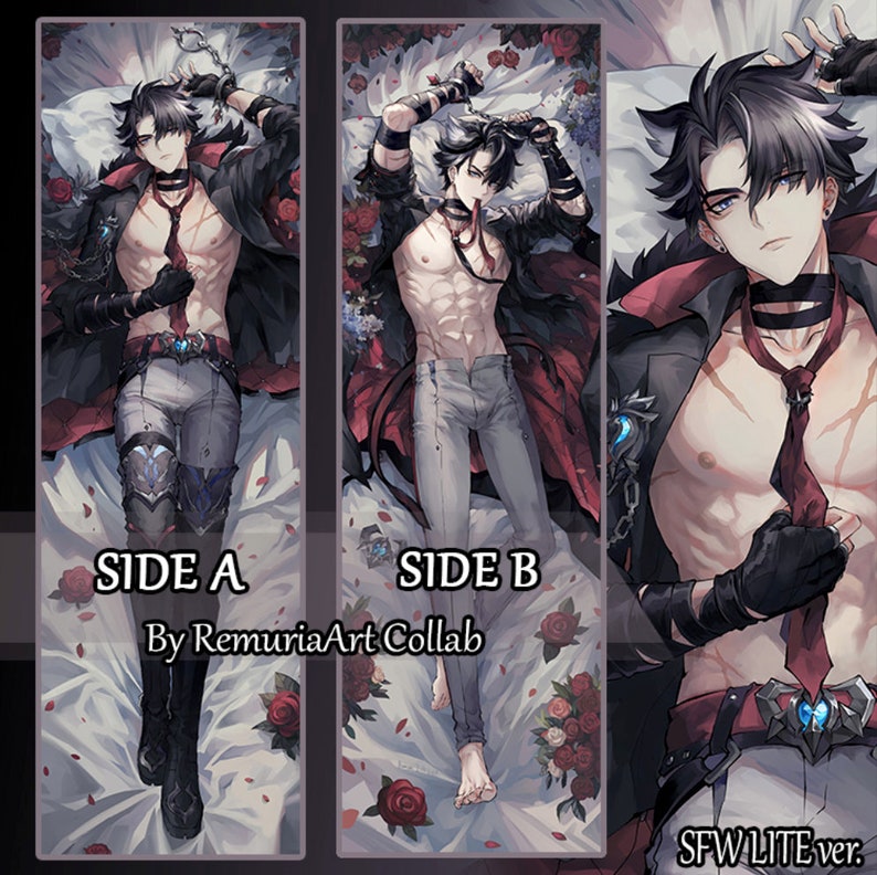 Wriothesley Body Pillow Genshin Impact Male Daki 2 Way Tricot 3D Chest Fan Made High Quality image 3