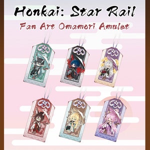Honkai: Star Rail Omamori Japanese Amulet Jingyuan Tingyun Fuxuan Blade Danheng Lunae Luocha charm fan art merch