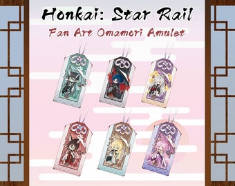 Honkai: Star Rail Omamori Japanese Amulet Jingyuan Tingyun Fuxuan Blade Danheng Lunae Luocha charm fan art merch