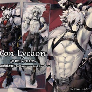 Von Lycaon VER.2 Dakimakura Body pillow cover Zenless Zero Zone ZZZ Fan made merch Fan art Legit Furry pillow zzzero preorder