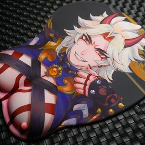 Arataki Itto Oppai Mousepad Ergonomic 3D Male Anime Genshin Impact image 2