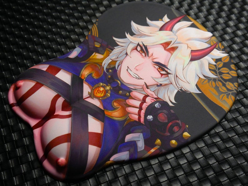 Arataki Itto Oppai Mousepad Ergonomic 3D Male Anime Genshin Impact image 2