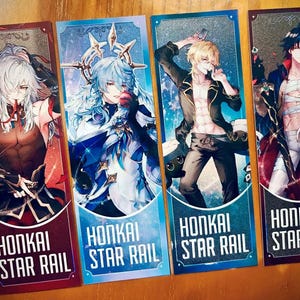 Honkai StarRail holographische Drucke Ehemann Laser-Karten Lesezeichen HSR Jingyu Klinge Sonntags Aventurine