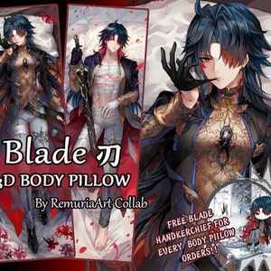 Blade 4k Ultra High-res Body Pillow Honkai Star Rail HSR Male Daki 2 Way Tricot 3D Chest Fan Art made High Quality