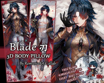 Blade 4k Ultra High-res Body Pillow Honkai Star Rail HSR Male Daki 2 Way Tricot 3D Chest Fan Art made High Quality