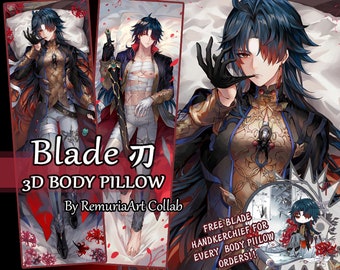 Blade Body Pillow Honkai Star Rail HSR Male Daki 2 Way Tricot 3D Chest Fan Art made