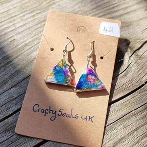 Unique // Handmade // Earrings // Gifts //Stunning Triangular  Polymer Clay Earrings #40 for Girls /