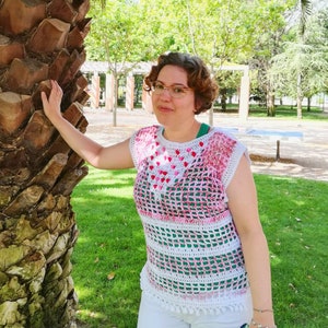 Blusa calada con cheap flores a crochet