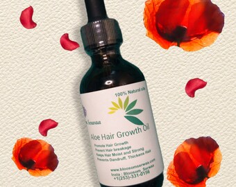 Aloe Vera Hair Growth Oil, Hot treatment, thicker hair, Dry itchy scalp, Hair loss, Breakage, Dandruff