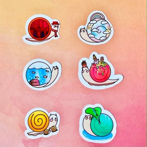 Everyday Snails Set de 6 autocollants en vinyle