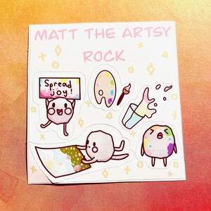 Matt The Artsy Rock Sticker Sheet Set Of 2