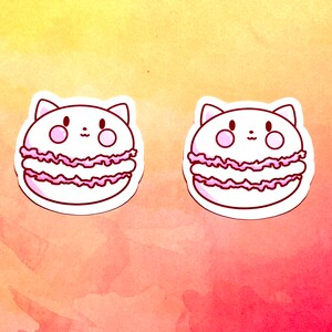 Kitty Macarons Set de 2 autocollants en vinyle