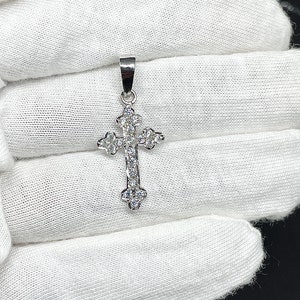 Men&#39;s or Women&#39;s MOISSANITE Solid 925 Sterling Silver Cross Pendants,Moissanite Cross Pendant,Super shining cross!! PASSES DIAMOND Tester!!!