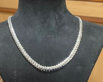 8 mm Cuban link chain Men&#39;s Heavy Solid 925 Sterling Silver Miami Cuban Link Chain,wide 14&quot;-30&quot;Inch with Fine quality Box Clasp,Gift for him