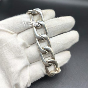 18 mm Sterling Silver Cuban Link Bracelet, Cuban Chain, Heavy 925 Silver Men&#39;s Bracelet, Gift for him , Cuban bracelet men, men&#39;s bracelet