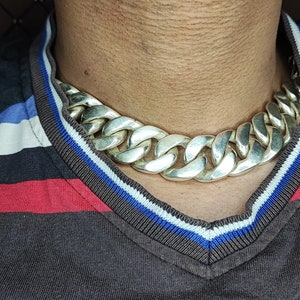 23mm Cuban link chain Men&#39;s Heavy Solid 925 Sterling Silver Miami Cuban Link Chain,wide 18&quot;-28&quot;Inch with Fine quality Box Clasp,Gift for him