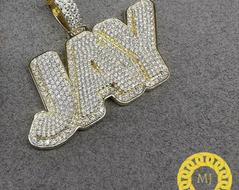 Custom Jay Letters Pendant Icy Nameplate Necklace,Custom Name Necklace,Birthday Gifts,3d Moissanite Iced Out Pendants,Personalized Necklace