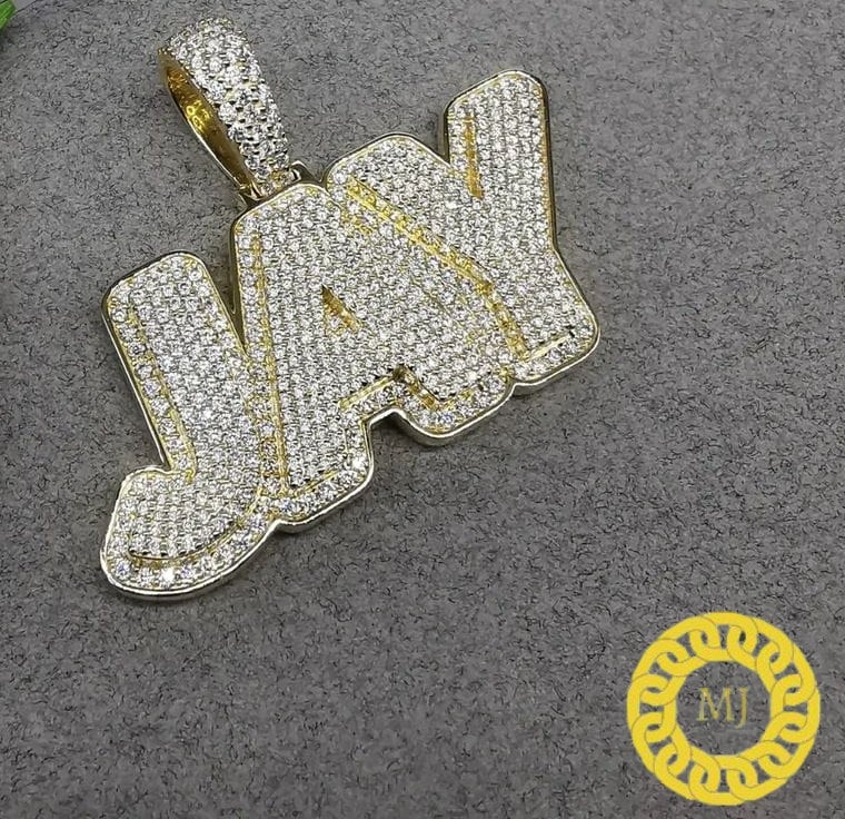 Custom Jay Letters Pendant Icy Nameplate Necklace custom Name