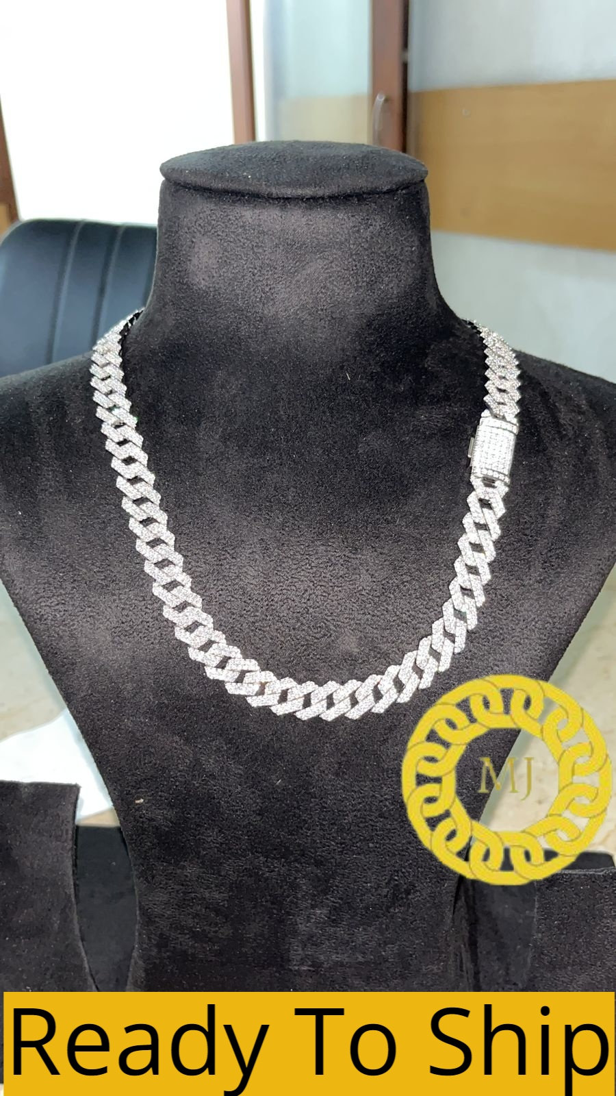 Silvadore 6mm カーブキューバチェーン メンズネックレス - シルバーステンレススチールトーン - ダイヤモンドカット マイアミリンクジュ 14Kゴールドまたはロジウムメッキシルバーダイヤモンドカットキューバ