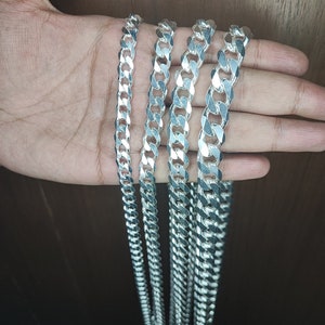 13-8mm Heavy Solid 925 Sterling Silver Men&#39;s Miami Cuban curb Chain Necklace Anti-Tarnish, wide 18&quot;-28&quot; Inch Hop with Fine quality Box Clasp