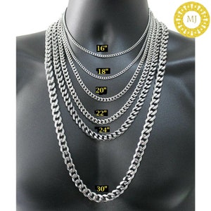3-11 mm schwere massive 925 Sterlingsilber Herren Miami Cuban Panzerkette Halskette Anti-Tarnish, breit 18 &quot;-28&quot; Zoll Hop mit feiner Qualität Verschluss
