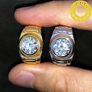 Diamond Majesty men&#39;s Ring, VVS1 Moissanite Iced Out Diamond Ring For Men , Wedding Groom&#39;s Ring, Diamond Signet Ring, Hip-Hop Men&#39;s Ring