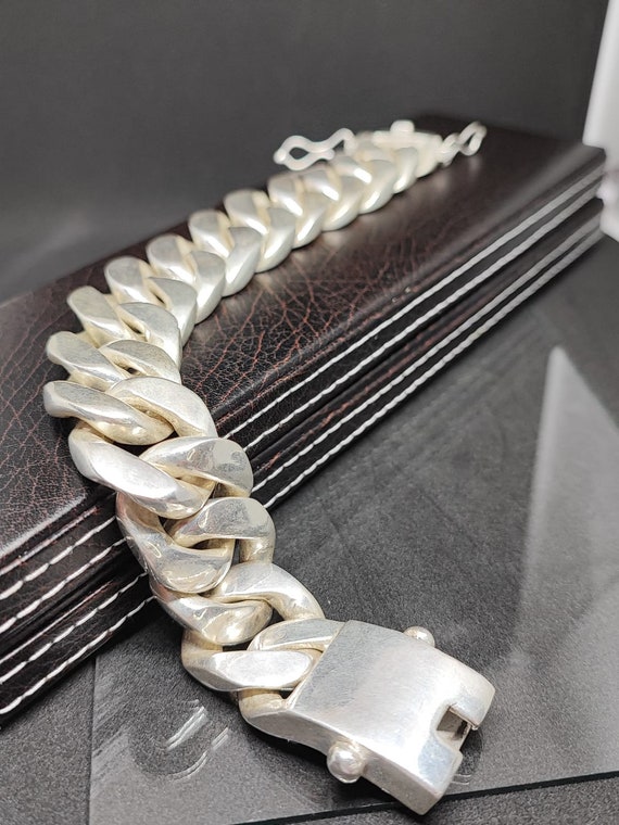 925 Sterling Silver Cuban Curb Link Chain Bracelet-Thick & Heavy Version