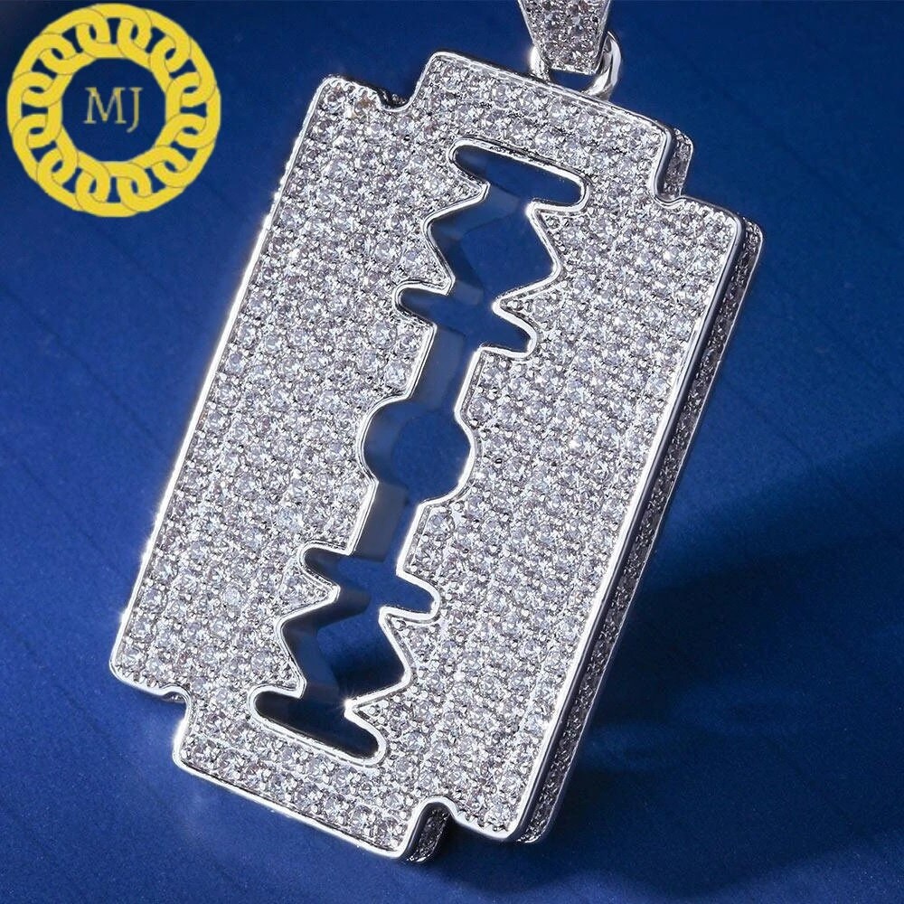 Bling Jewelry Men's Razor Blade Dog Tag Necklace