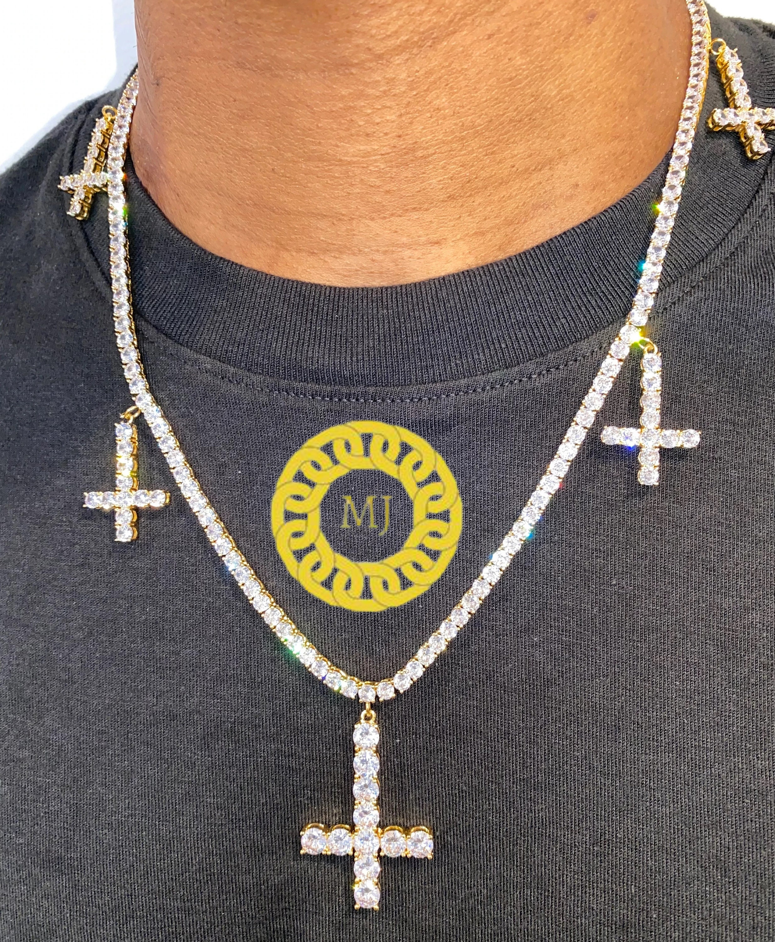 Men's Tennis Link Chain Necklacecross 